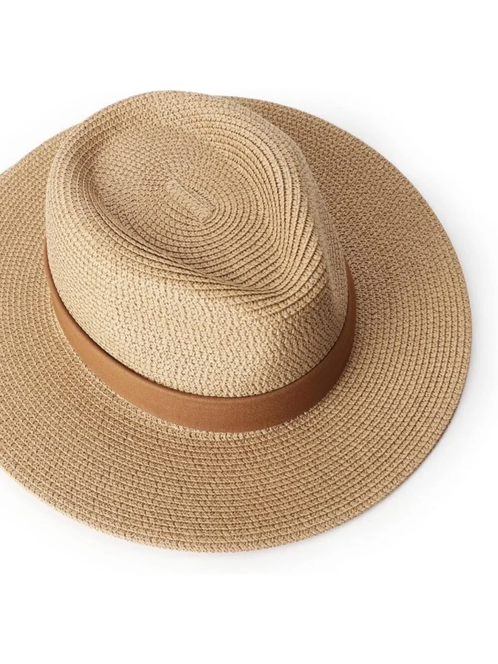 Wide Brim Straw Panama Hat for Women - Travel Fedora, Beach Sun Hat, UPF 50